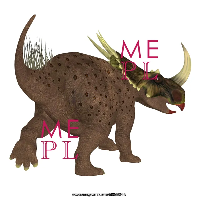 : Rubeosaurus dinosaur, rear view : Rubeosaurus dinosaur, rear view
