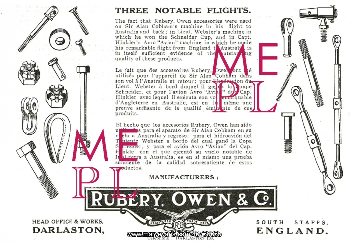 : Rubery Owen Accessories Fitted On Three Notable Flights : Rubery Owen Accessories Fitted On Three Notable Flights
