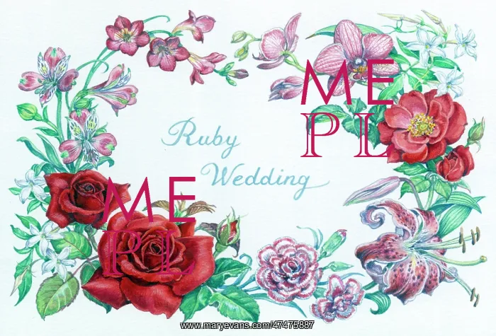 : Ruby Wedding ' Red Roses, Lilies, Freesias etc : Ruby Wedding ' Red Roses, Lilies, Freesias etc