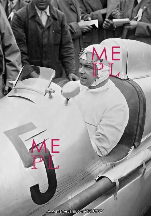 : Rudolf Caracciola in a race car, 1935 : Rudolf Caracciola in a race car, 1935