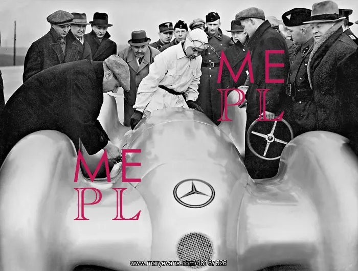 : Rudolf Caracciola in his racing car, 1939 : Rudolf Caracciola in his racing car, 1939
