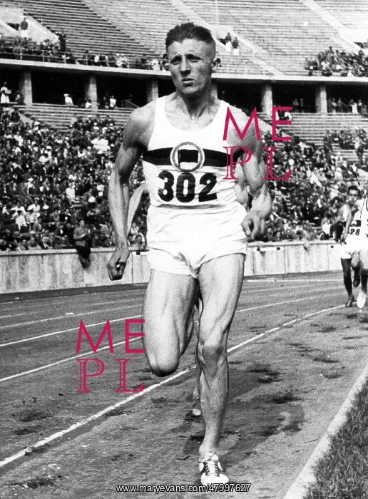 : Rudolf Harbig on the track at Olympic Stadium, Berlin : Rudolf Harbig on the track at Olympic Stadium, Berlin