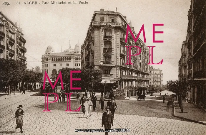 : Rue Michelet and Post Office, Algiers, Algeria : Rue Michelet and Post Office, Algiers, Algeria