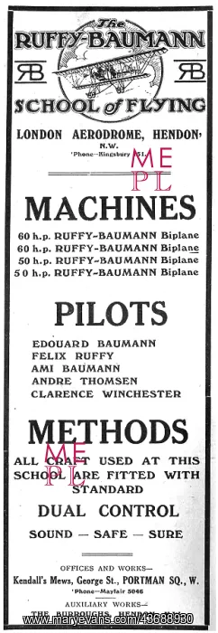 : Ruffy-Baumann School Of Flying Hendon : Ruffy-Baumann School Of Flying Hendon