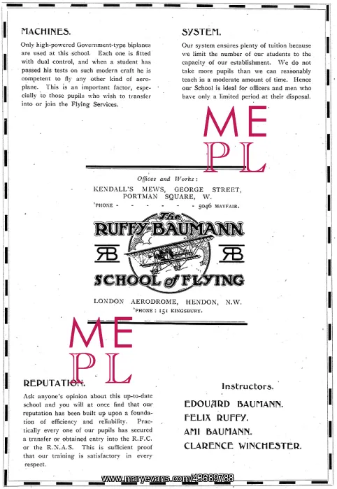 : Ruffy-Baumann School Of Flying Hendon : Ruffy-Baumann School Of Flying Hendon