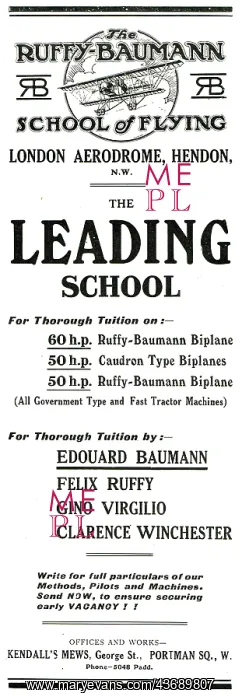 : Ruffy-Baumann School Of Flying Hendon : Ruffy-Baumann School Of Flying Hendon