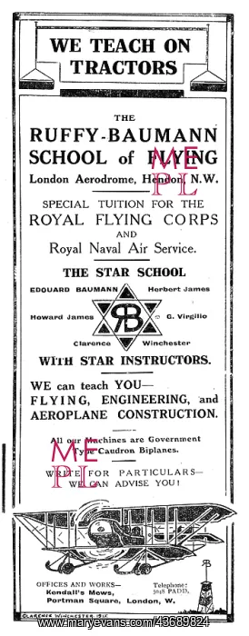 : Ruffy-Baumann School Of Flying Hendon : Ruffy-Baumann School Of Flying Hendon