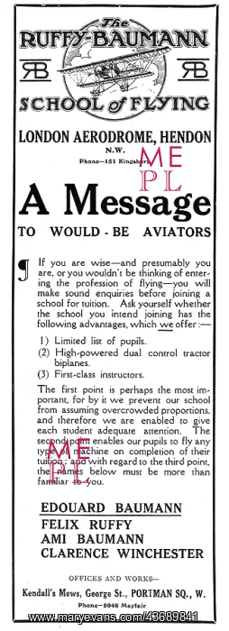 : Ruffy-Baumann School Of Flying Hendon : Ruffy-Baumann School Of Flying Hendon