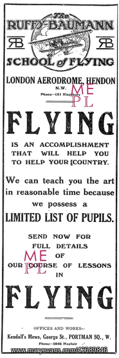 : Ruffy-Baumann School Of Flying Hendon : Ruffy-Baumann School Of Flying Hendon