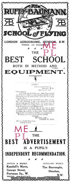 : Ruffy-Baumann School Of Flying Hendon : Ruffy-Baumann School Of Flying Hendon