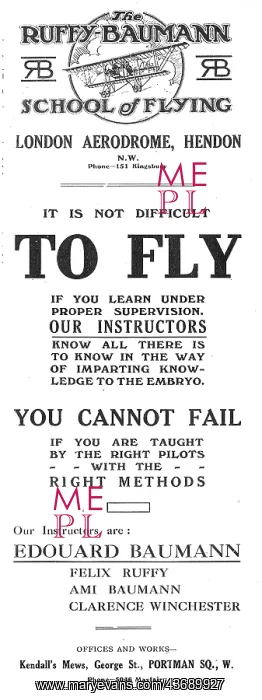 : Ruffy-Baumann School Of Flying Hendon : Ruffy-Baumann School Of Flying Hendon