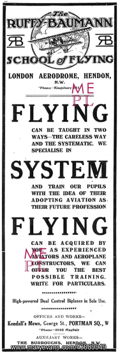 : Ruffy-Baumann School Of Flying Hendon : Ruffy-Baumann School Of Flying Hendon