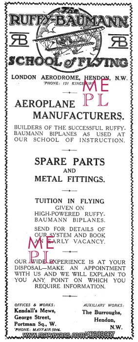 : Ruffy-Baumann School Of Flying Hendon : Ruffy-Baumann School Of Flying Hendon