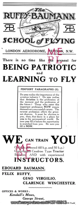 : The Ruffy-Baumann School Of Flying Hendon : The Ruffy-Baumann School Of Flying Hendon