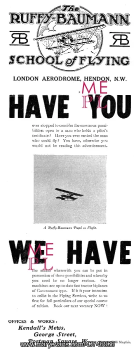 : The Ruffy-Baumann School Of Flying Hendon : The Ruffy-Baumann School Of Flying Hendon