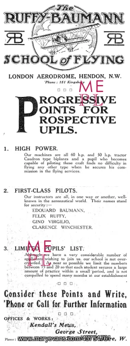 : The Ruffy-Baumann School Of Flying Hendon : The Ruffy-Baumann School Of Flying Hendon