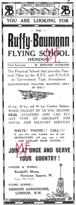: The Ruffy-Baumann School Of Flying Hendon : The Ruffy-Baumann School Of Flying Hendon