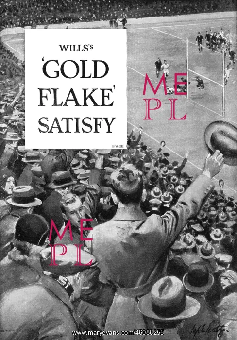 : Rugby crowd in Gold Flake advertisement : Rugby crowd in Gold Flake advertisement