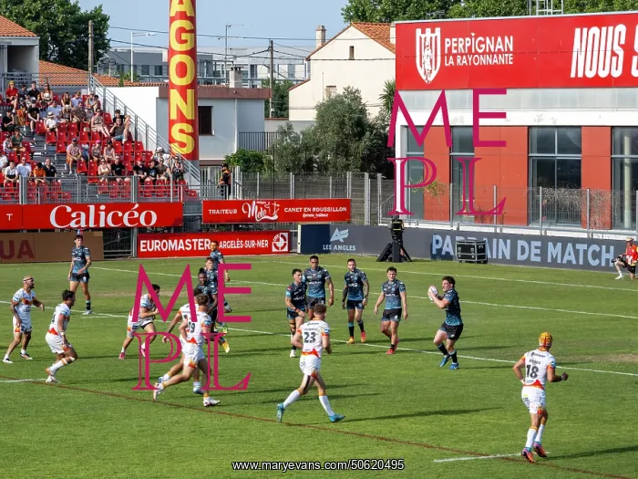 : Rugby match, Gilbert Brutus Stadium, Perpignan, France : Rugby match, Gilbert Brutus Stadium, Perpignan, France