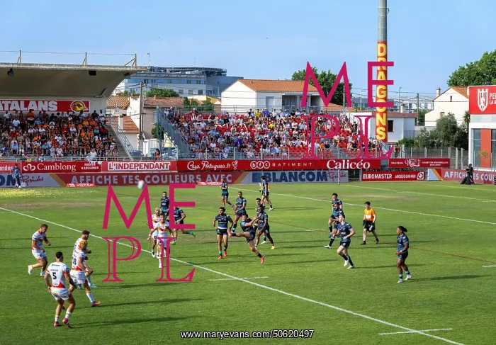 : Rugby match, Gilbert Brutus Stadium, Perpignan, France : Rugby match, Gilbert Brutus Stadium, Perpignan, France