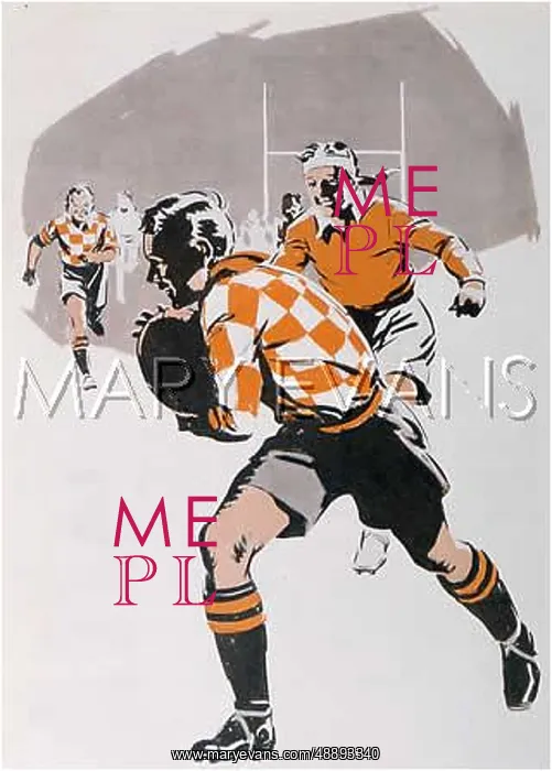  : RUGBY PLAYER RUNS 1934