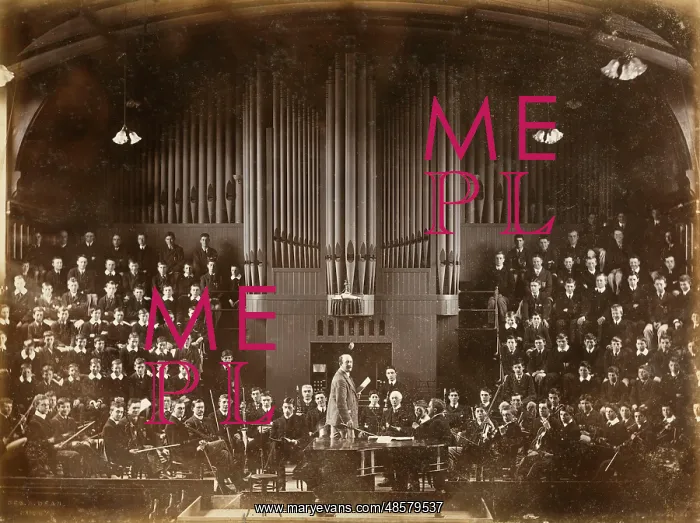 : Rugby School orchestra and choir, c.1907 : Rugby School orchestra and choir, c.1907
