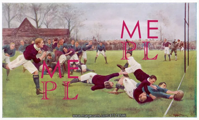 : Rugby Try Scored 1897 : Rugby Try Scored 1897