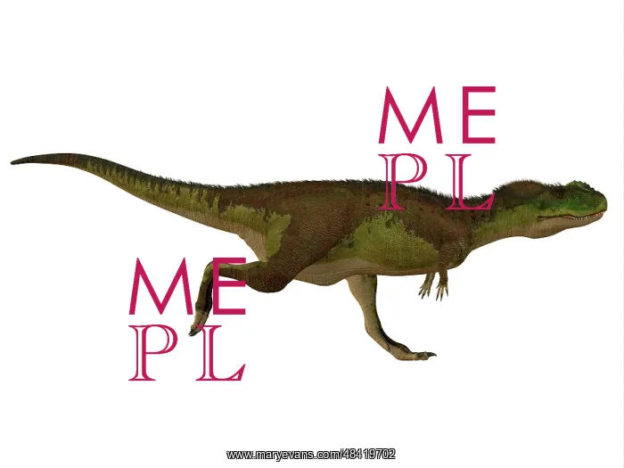 : Rugops dinosaur, side view : Rugops dinosaur, side view