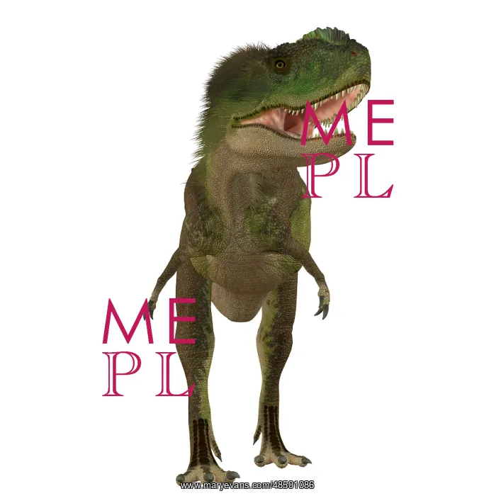 : Rugops dinosaur, front view : Rugops dinosaur, front view