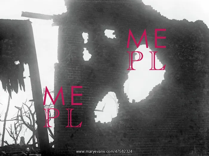 : Ruined brickwork in Le Barque, Western Front, WW1 : Ruined brickwork in Le Barque, Western Front, WW1