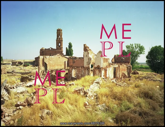 : Ruins in landscape, Belchite, Spain : Ruins in landscape, Belchite, Spain