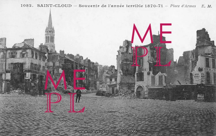 : The ruins of Saint Cloud in Paris : The ruins of Saint Cloud in Paris
