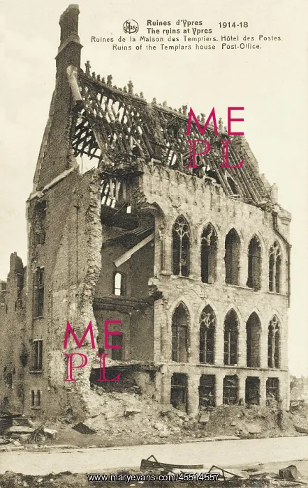 : Ruins of the Templars House, Ypres - end of WWI : Ruins of the Templars House, Ypres - end of WWI