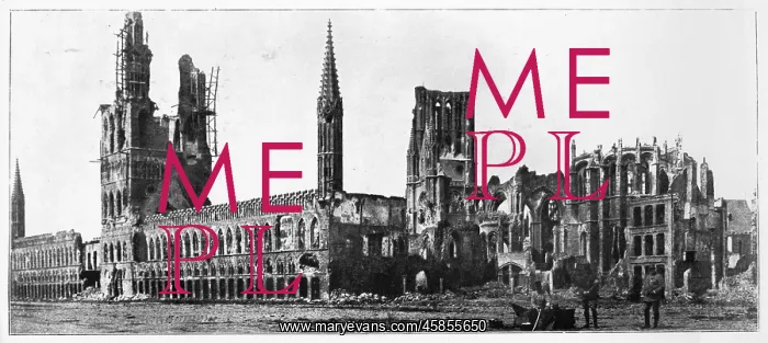 : RUINS OF YPRES CATHEDRAL : RUINS OF YPRES CATHEDRAL