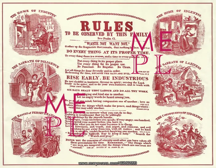 : Rules to be Observed by a Victorian Family : Rules to be Observed by a Victorian Family