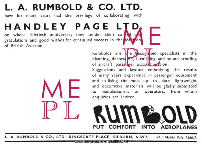  : Rumbold Aircraft Seating