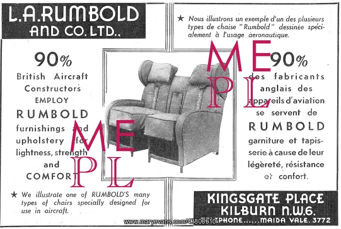 : Rumbold Aircraft Seats : Rumbold Aircraft Seats