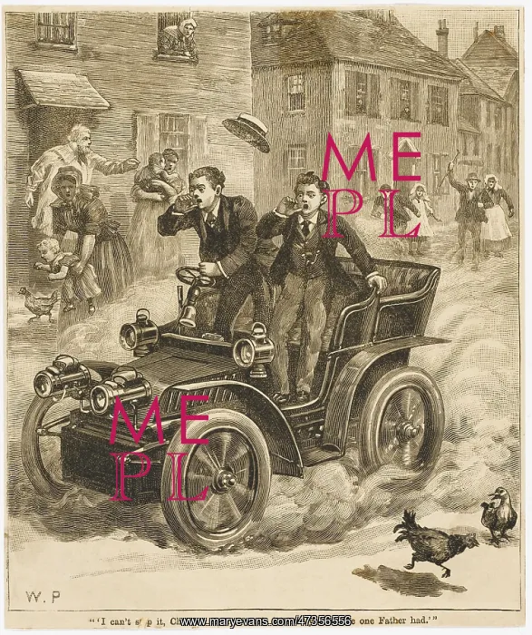 : Runaway Car - circa 1900 : Runaway Car - circa 1900
