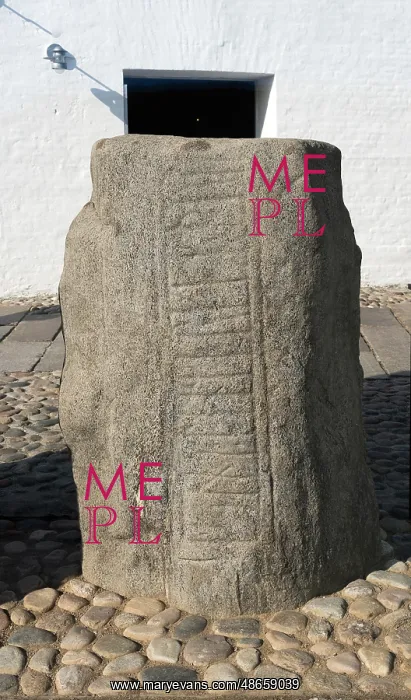 : Runestone, Jelling Royal Necropolis, Jutland, Denmark : Runestone, Jelling Royal Necropolis, Jutland, Denmark