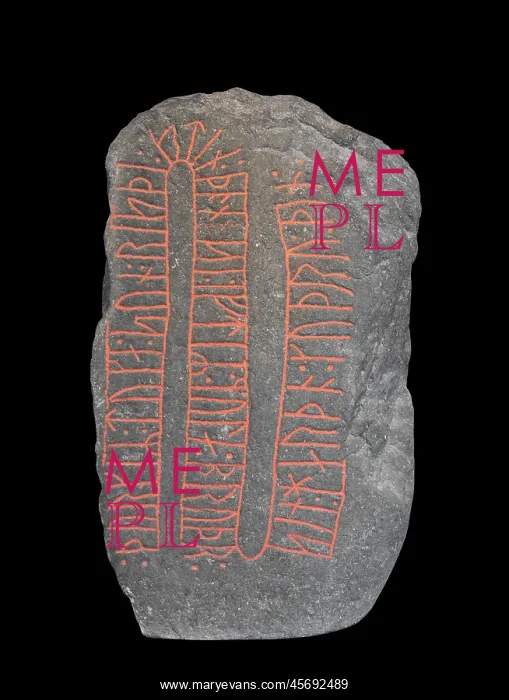 : Runestone, National Museum of Denmark, Copenhagen, Denmark : Runestone, National Museum of Denmark, Copenhagen, Denmark