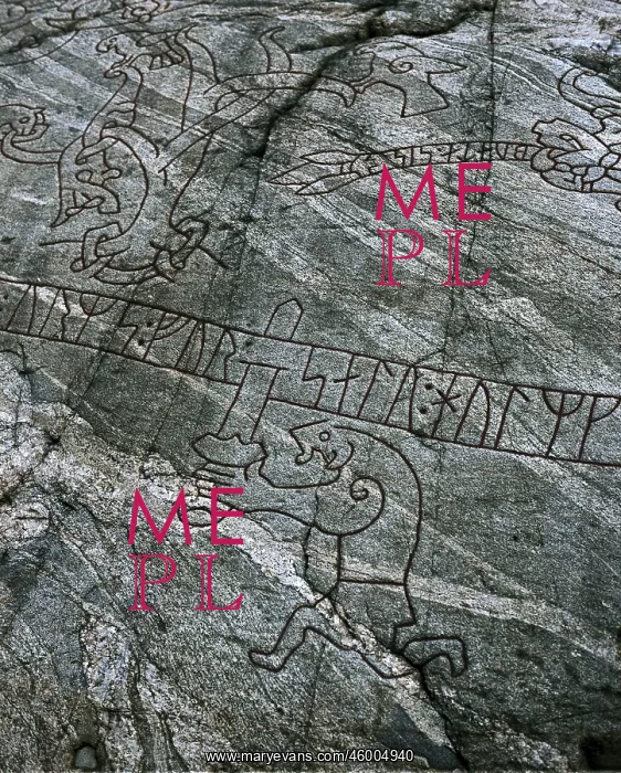  : Runetone, Strangnas, Sweden, circa 1000, Sigurd saga, Norse mythology