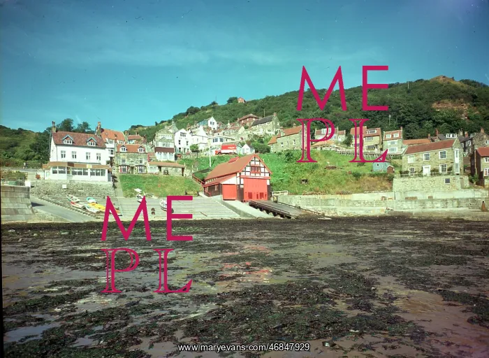 : Runswick Bay - Village from beach : Runswick Bay - Village from beach