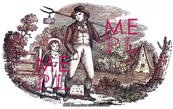 : Rural father and son, c.1790s : Rural father and son, c.1790s