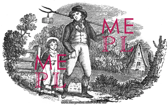 : Rural father and son, c.1790s : Rural father and son, c.1790s