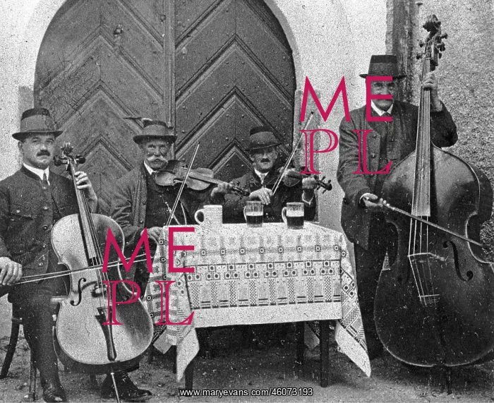 : Rural string quartet from the Ausseerland in costume : Rural string quartet from the Ausseerland in costume