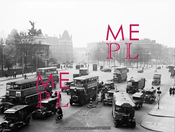: Rush hour traffic, Hyde Park Corner, London : Rush hour traffic, Hyde Park Corner, London