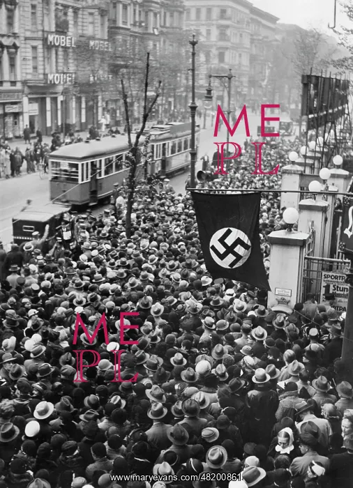 : Rush of people towards a speech of Adolf Hitler, 1933 : Rush of people towards a speech of Adolf Hitler, 1933