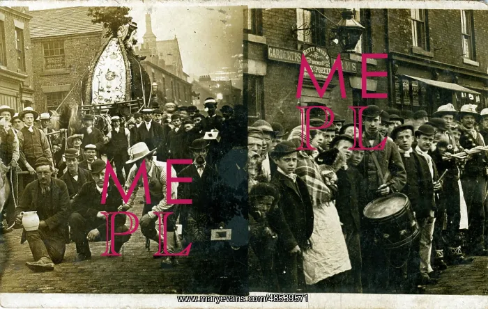 : Rushbearing Procession - Middleton Road, Oldham, Lancashire : Rushbearing Procession - Middleton Road, Oldham, Lancashire