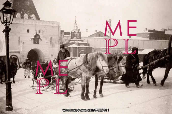 : Russia - hackney cab, snow sleigh, pony : Russia - hackney cab, snow sleigh, pony
