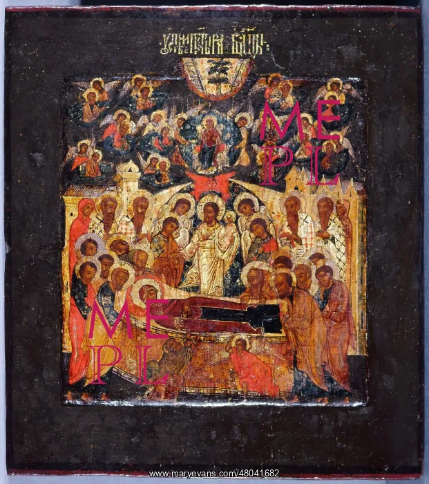  : Russian icon: Dormition of the Virgin